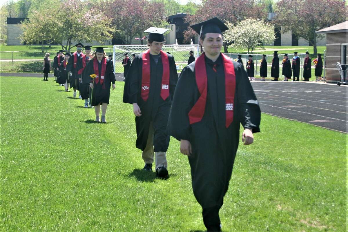The Reed City High School 139th commencement ceremony was held on the RCHS football field on Sunday, May 15, with 95 graduating seniors walking across the stage. RCHS Distinguished Alumnus Award winner, James G. George, class of 1963 was the keynote speaker.