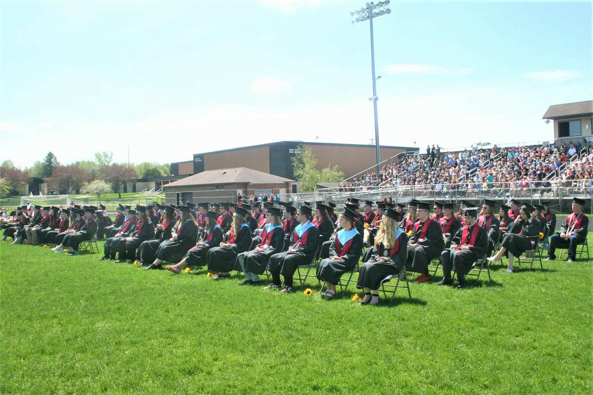 The Reed City High School 139th commencement ceremony was held on the RCHS football field on Sunday, May 15, with 95 graduating seniors walking across the stage. RCHS Distinguished Alumnus Award winner, James G. George, class of 1963 was the keynote speaker.