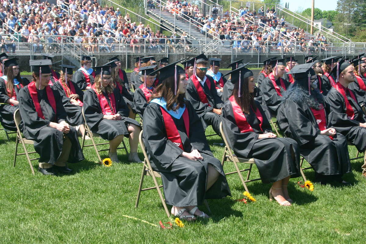 The Reed City High School 139th commencement ceremony was held on the RCHS football field on Sunday, May 15, with 95 graduating seniors walking across the stage. RCHS Distinguished Alumnus Award winner, James G. George, class of 1963 was the keynote speaker.