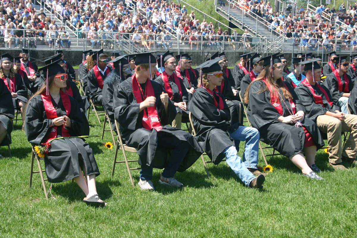 The Reed City High School 139th commencement ceremony was held on the RCHS football field on Sunday, May 15, with 95 graduating seniors walking across the stage. RCHS Distinguished Alumnus Award winner, James G. George, class of 1963 was the keynote speaker.