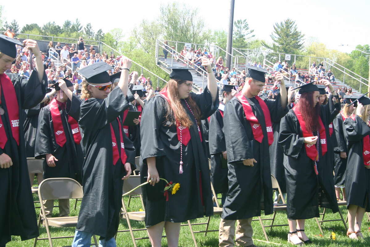 The Reed City High School 139th commencement ceremony was held on the RCHS football field Sunday, May 15, with 95 graduating seniors walking across the stage. RCHS Distinguished Alumnus Award winner, James G. George, class of 1963 was the keynote speaker.