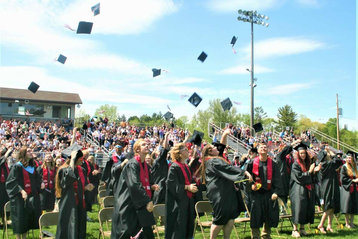 The Reed City High School 139th commencement ceremony was held on the RCHS football field Sunday, May 15, with 95 graduating seniors walking across the stage. RCHS Distinguished Alumnus Award winner, James G. George, class of 1963 was the keynote speaker.