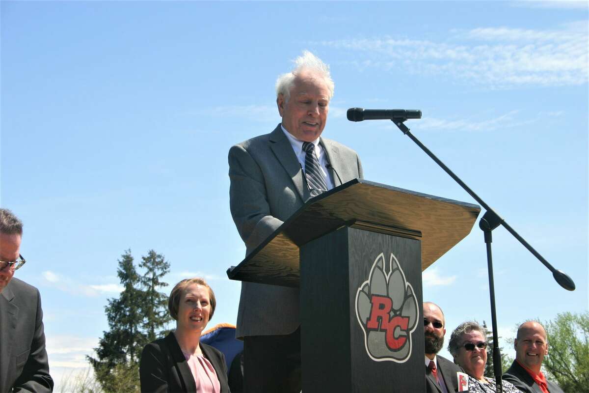 The Reed City High School 139th commencement ceremony was held on the RCHS football field on Sunday, May 15, with 95 graduating seniors walking across the stage. RCHS Distinguished Alumnus Award winner, James G. George, (pictured) class of 1963 was the keynote speaker.