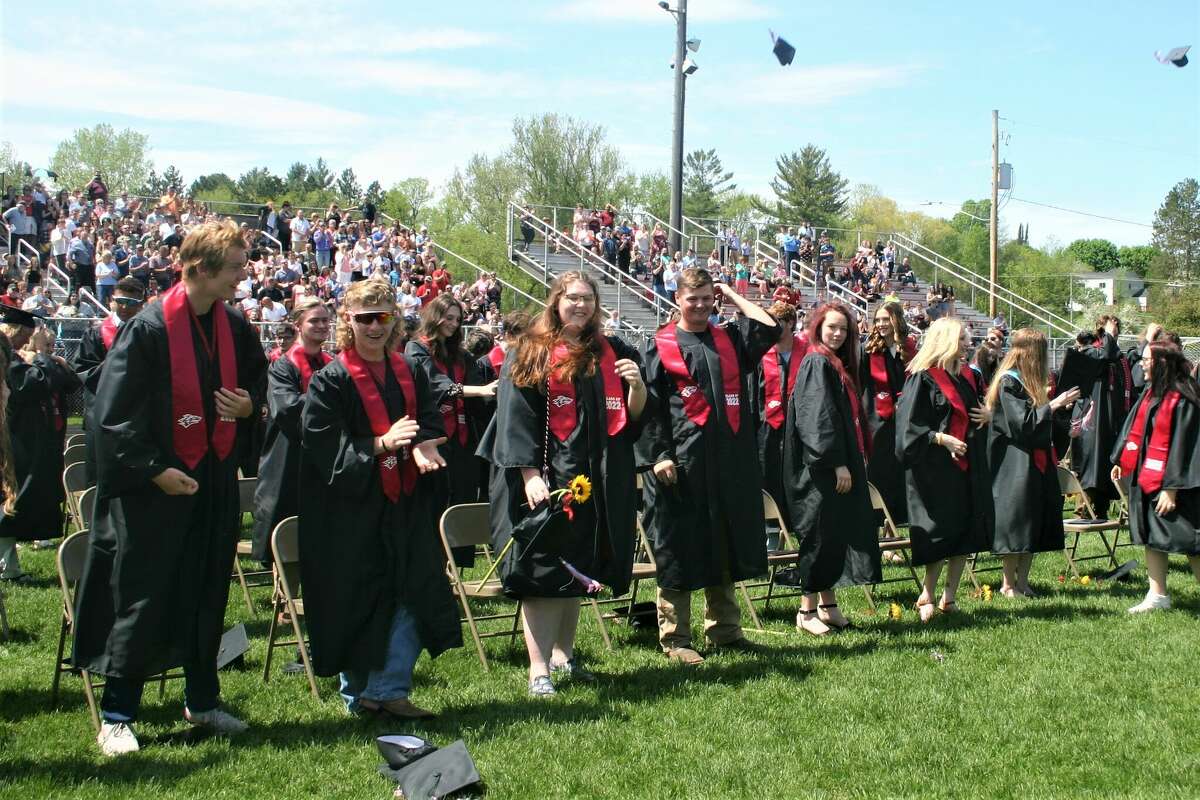 The Reed City High School 139th commencement ceremony was held on the RCHS football field Sunday, May 15, with 95 graduating seniors walking across the stage. RCHS Distinguished Alumnus Award winner, James G. George, class of 1963 was the keynote speaker.