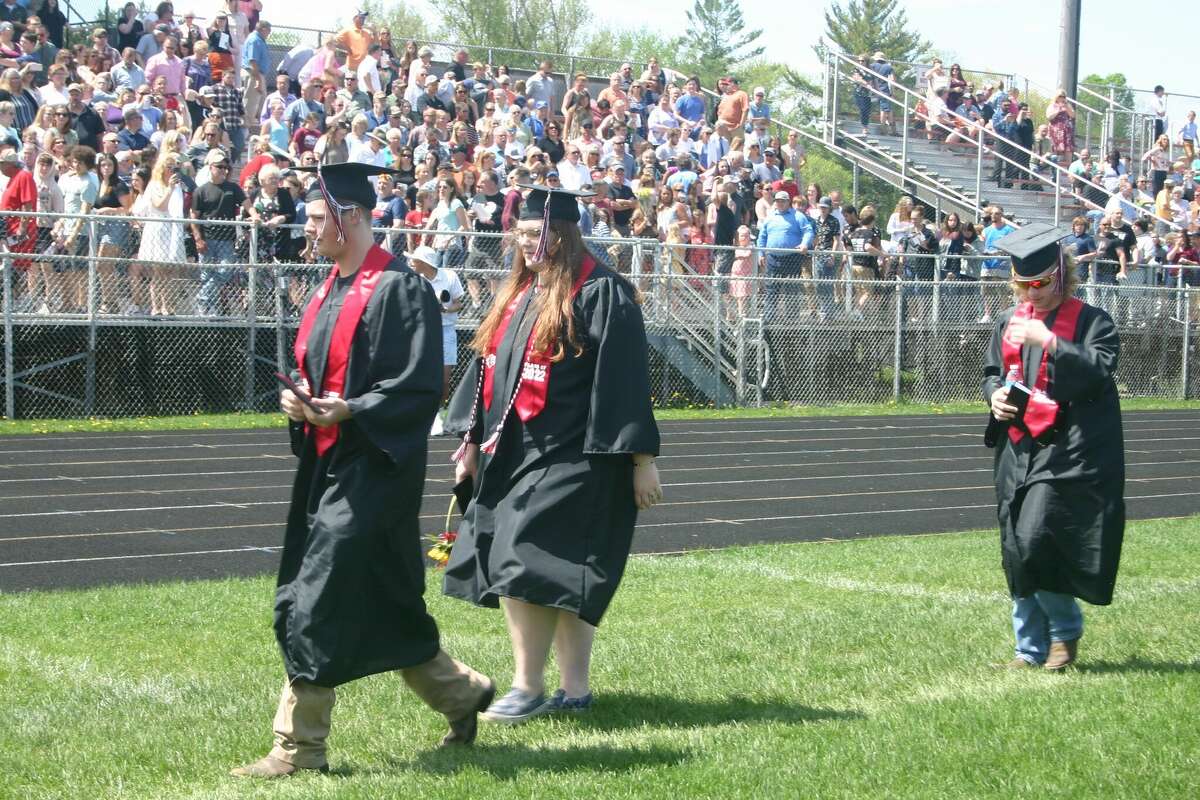 The Reed City High School 139th commencement ceremony was held on the RCHS football field Sunday, May 15, with 95 graduating seniors walking across the stage. RCHS Distinguished Alumnus Award winner, James G. George, class of 1963 was the keynote speaker.