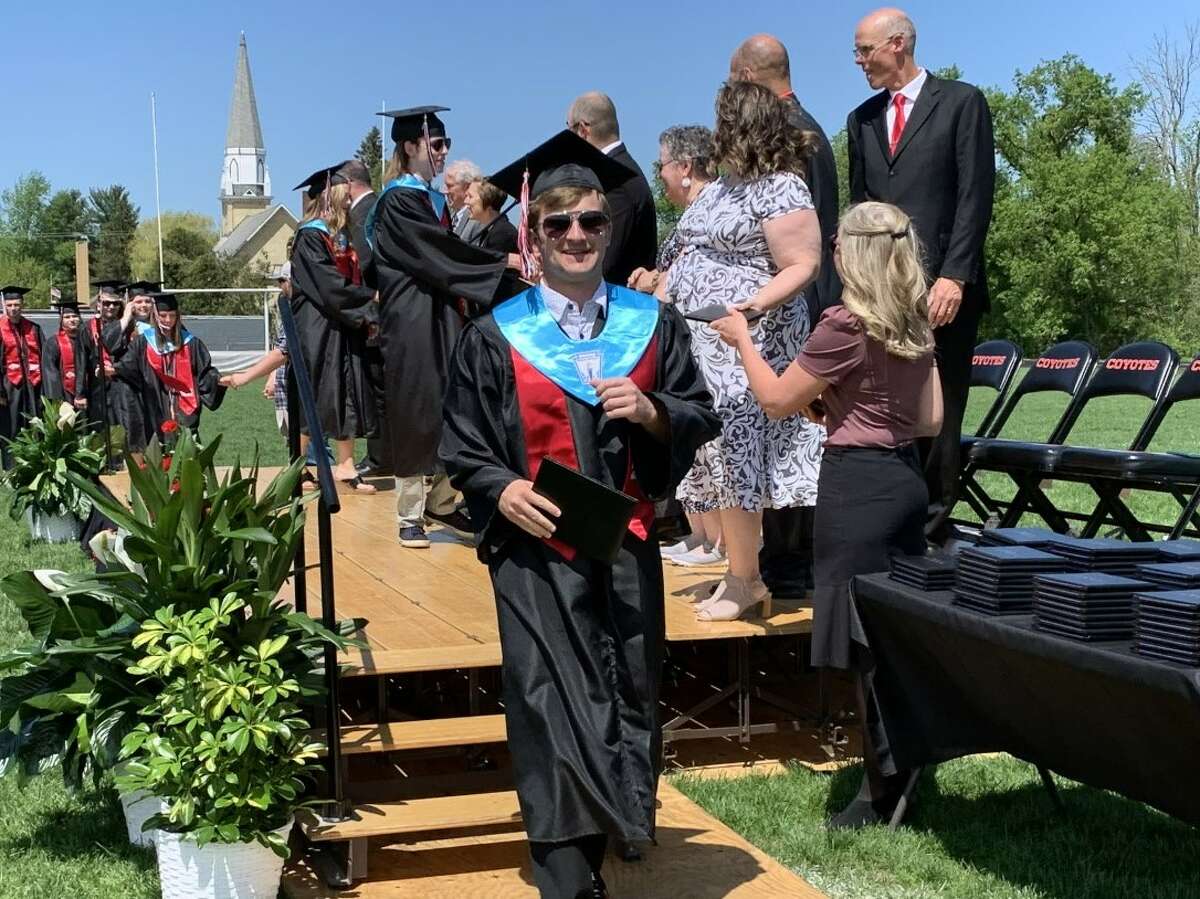 The Reed City High School 139th commencement ceremony was held on the RCHS football field on Sunday, May 15, with 95 graduating seniors walking across the stage. RCHS Distinguished Alumnus Award winner, James G. George, class of 1963 was the keynote speaker.