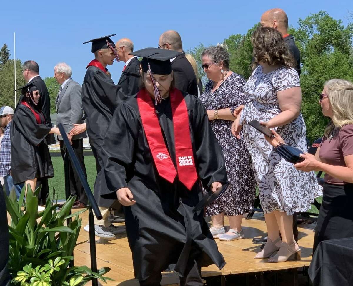 The Reed City High School 139th commencement ceremony was held on the RCHS football field on Sunday, May 15, with 95 graduating seniors walking across the stage. RCHS Distinguished Alumnus Award winner, James G. George, class of 1963 was the keynote speaker.