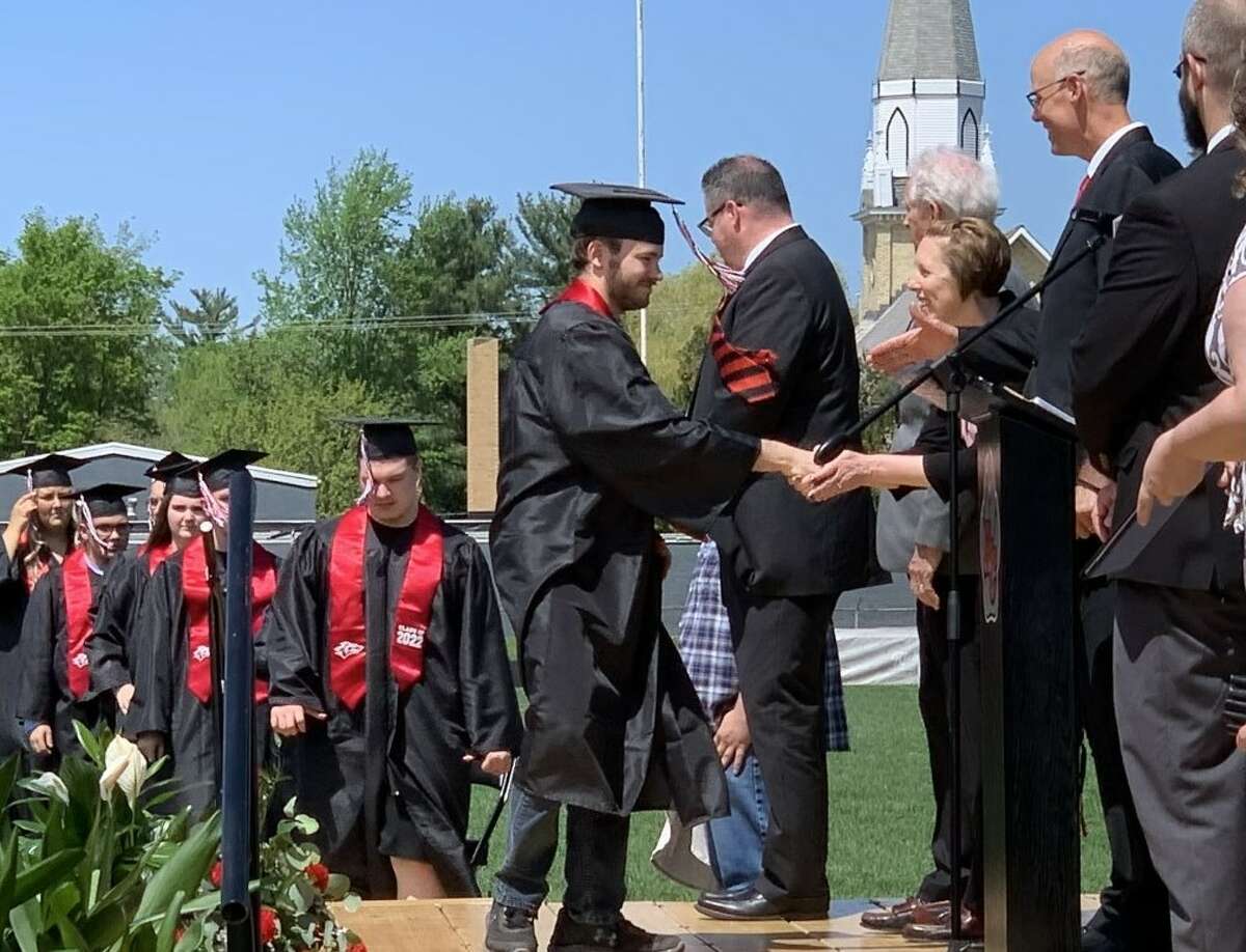 The Reed City High School 139th commencement ceremony was held on the RCHS football field on Sunday, May 15, with 95 graduating seniors walking across the stage. RCHS Distinguished Alumnus Award winner, James G. George, class of 1963 was the keynote speaker.