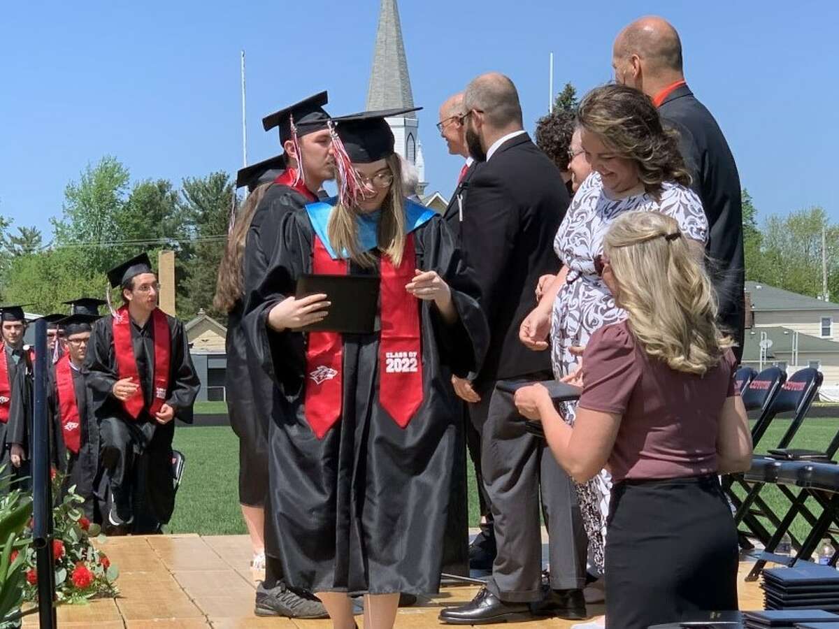 The Reed City High School 139th commencement ceremony was held on the RCHS football field Sunday, May 15, with 95 graduating seniors walking across the stage. RCHS Distinguished Alumnus Award winner, James G. George, class of 1963 was the keynote speaker.