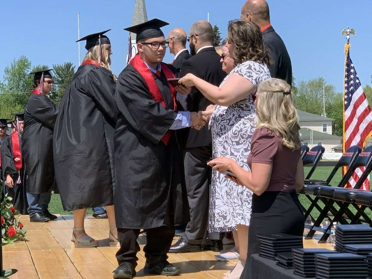 The Reed City High School 139th commencement ceremony was held on the RCHS football field Sunday, May 15, with 95 graduating seniors walking across the stage. RCHS Distinguished Alumnus Award winner, James G. George, class of 1963 was the keynote speaker.