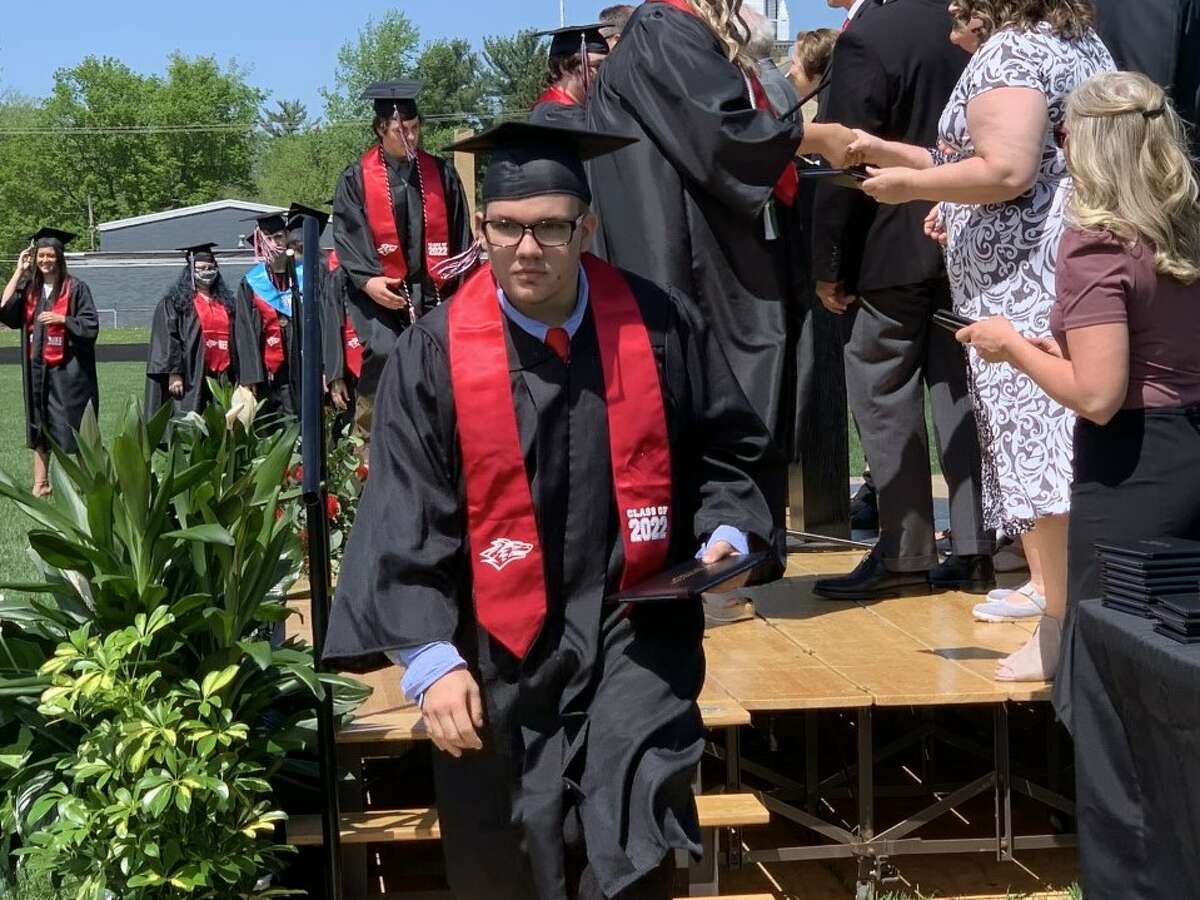 The Reed City High School 139th commencement ceremony was held on the RCHS football field Sunday, May 15, with 95 graduating seniors walking across the stage. RCHS Distinguished Alumnus Award winner, James G. George, class of 1963 was the keynote speaker.