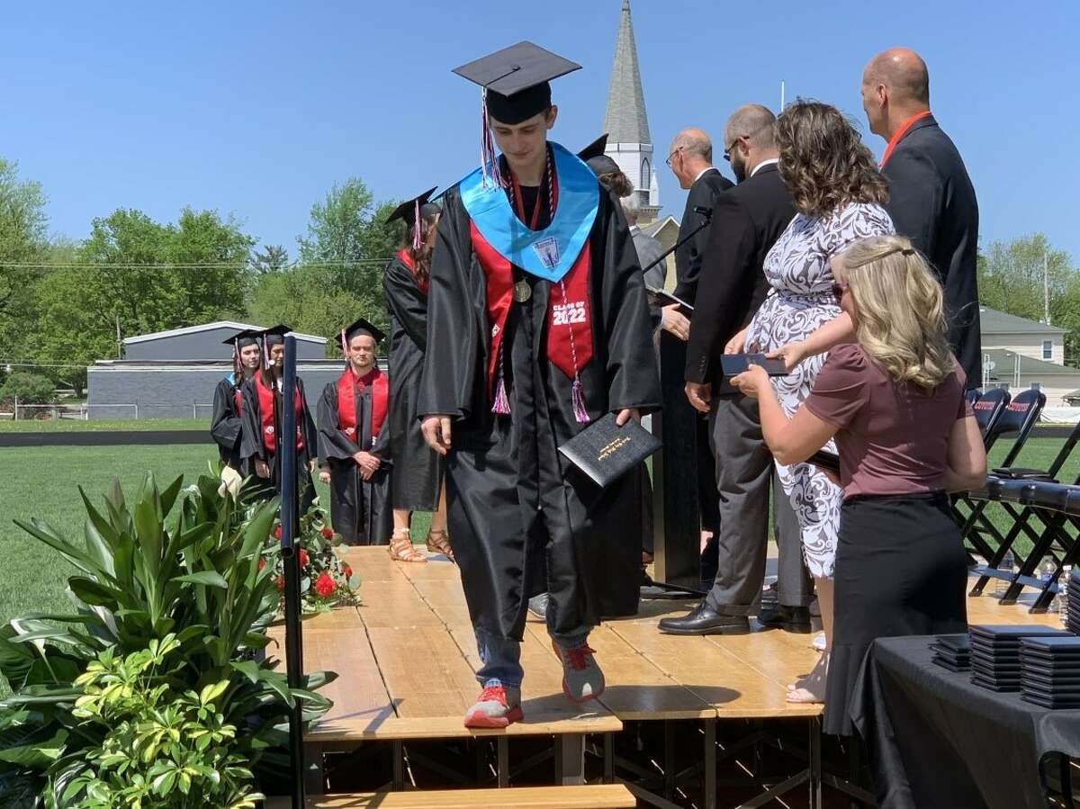 The Reed City High School 139th commencement ceremony was held on the RCHS football field Sunday, May 15, with 95 graduating seniors walking across the stage. RCHS Distinguished Alumnus Award winner, James G. George, class of 1963 was the keynote speaker.