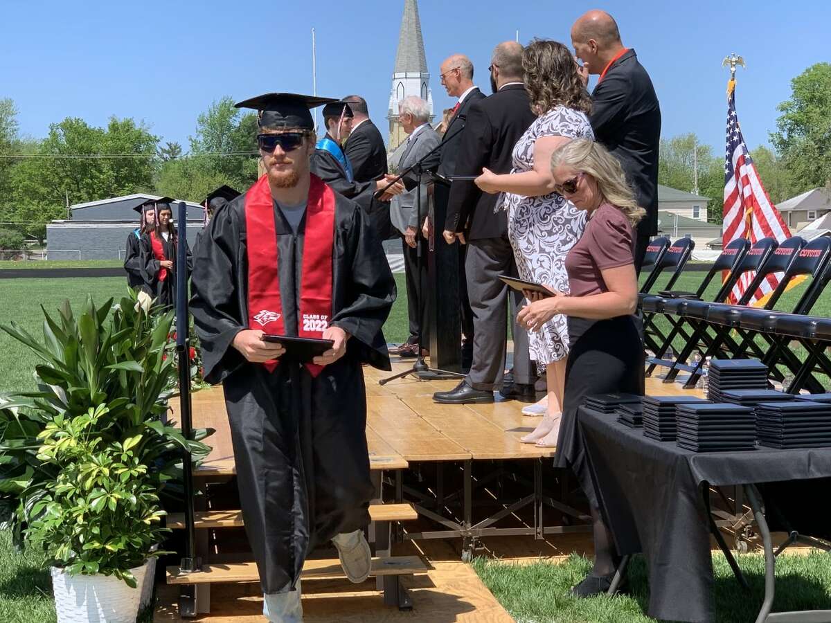 The Reed City High School 139th commencement ceremony was held on the RCHS football field Sunday, May 15, with 95 graduating seniors walking across the stage. RCHS Distinguished Alumnus Award winner, James G. George, class of 1963 was the keynote speaker.