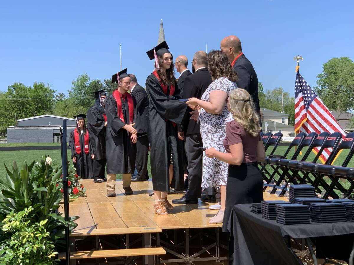 The Reed City High School 139th commencement ceremony was held on the RCHS football field Sunday, May 15, with 95 graduating seniors walking across the stage. RCHS Distinguished Alumnus Award winner, James G. George, class of 1963 was the keynote speaker.
