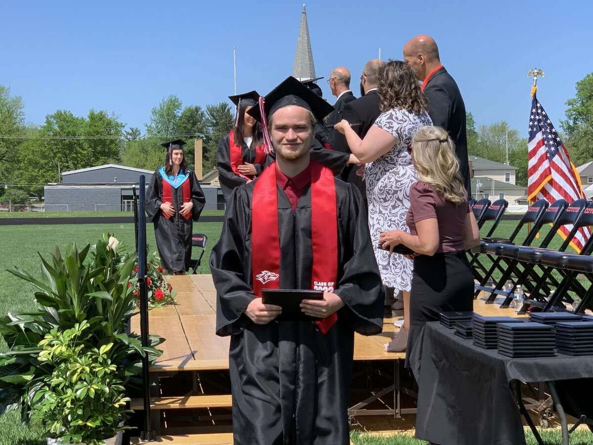 The Reed City High School 139th commencement ceremony was held on the RCHS football field Sunday, May 15, with 95 graduating seniors walking across the stage. RCHS Distinguished Alumnus Award winner, James G. George, class of 1963 was the keynote speaker.