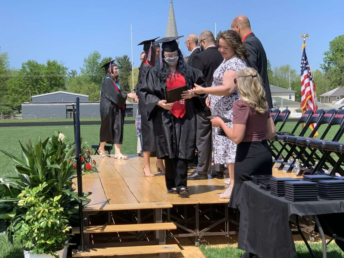 The Reed City High School 139th commencement ceremony was held on the RCHS football field Sunday, May 15, with 95 graduating seniors walking across the stage. RCHS Distinguished Alumnus Award winner, James G. George, class of 1963 was the keynote speaker.