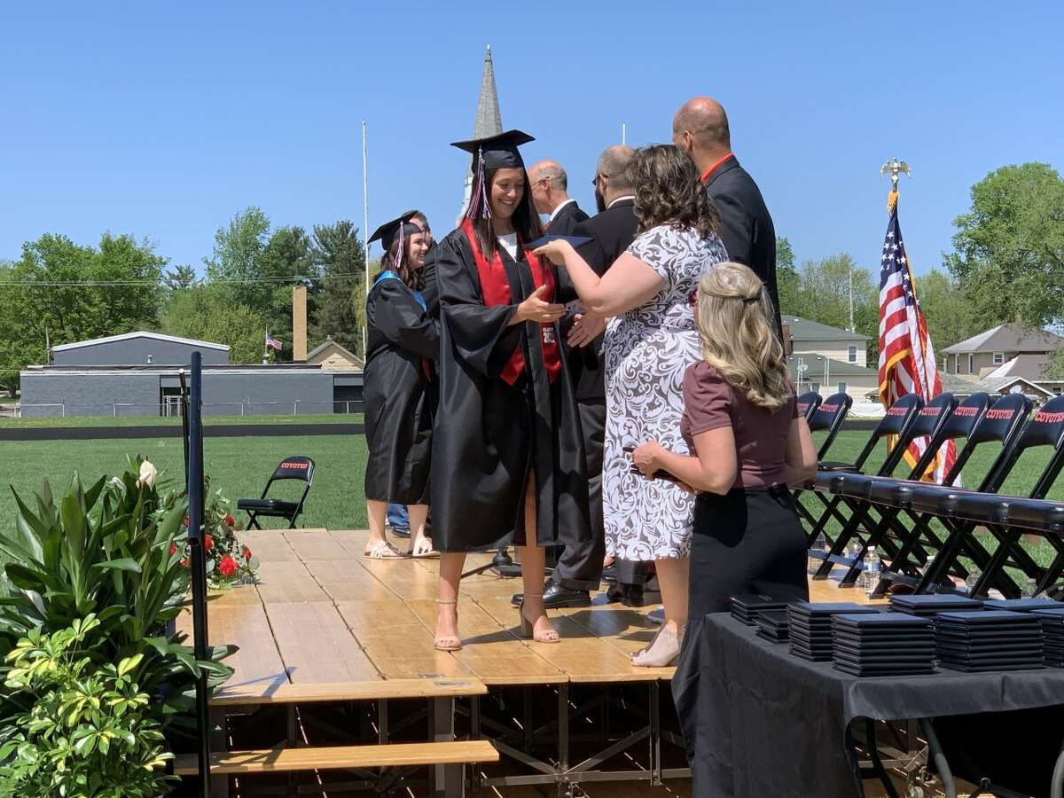 The Reed City High School 139th commencement ceremony was held on the RCHS football field Sunday, May 15, with 95 graduating seniors walking across the stage. RCHS Distinguished Alumnus Award winner, James G. George, class of 1963 was the keynote speaker.