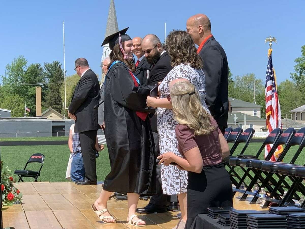 The Reed City High School 139th commencement ceremony was held on the RCHS football field Sunday, May 15, with 95 graduating seniors walking across the stage. RCHS Distinguished Alumnus Award winner, James G. George, class of 1963 was the keynote speaker.