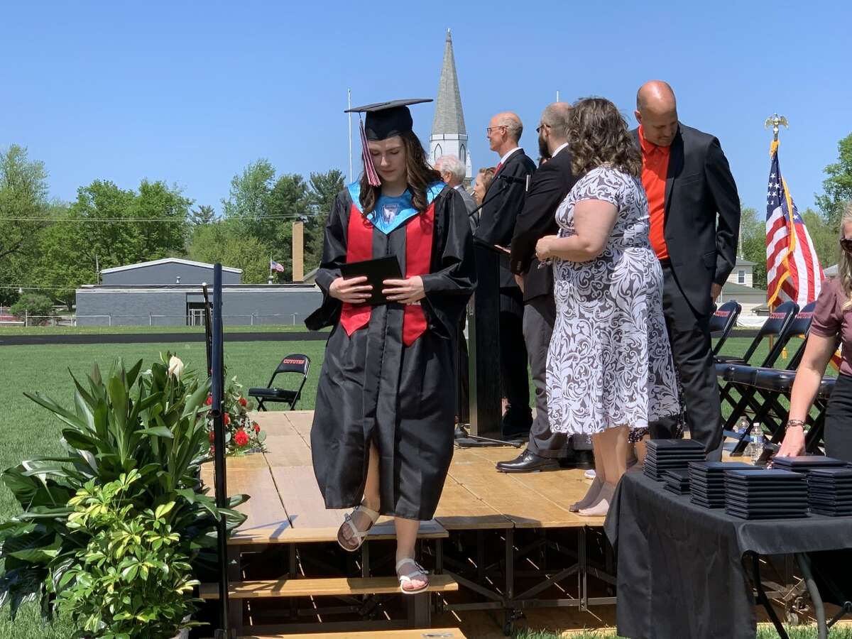 The Reed City High School 139th commencement ceremony was held on the RCHS football field Sunday, May 15, with 95 graduating seniors walking across the stage. RCHS Distinguished Alumnus Award winner, James G. George, class of 1963 was the keynote speaker.