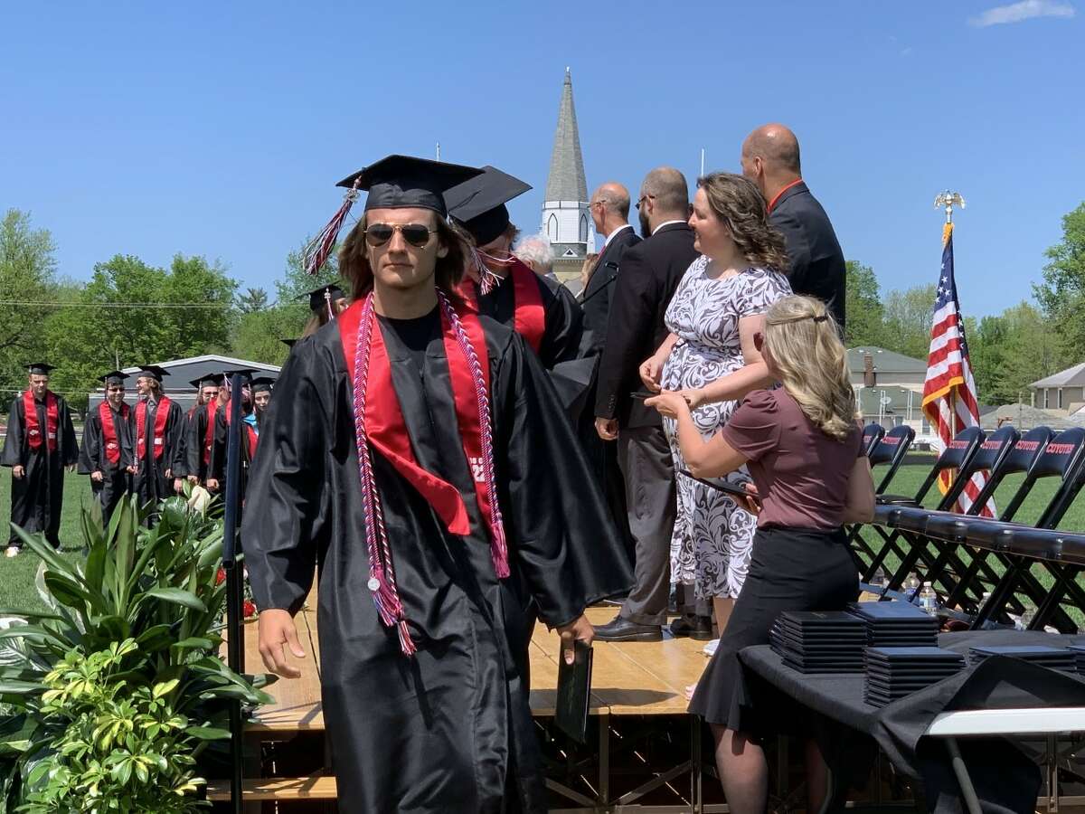 The Reed City High School 139th commencement ceremony was held on the RCHS football field Sunday, May 15, with 95 graduating seniors walking across the stage. RCHS Distinguished Alumnus Award winner, James G. George, class of 1963 was the keynote speaker.