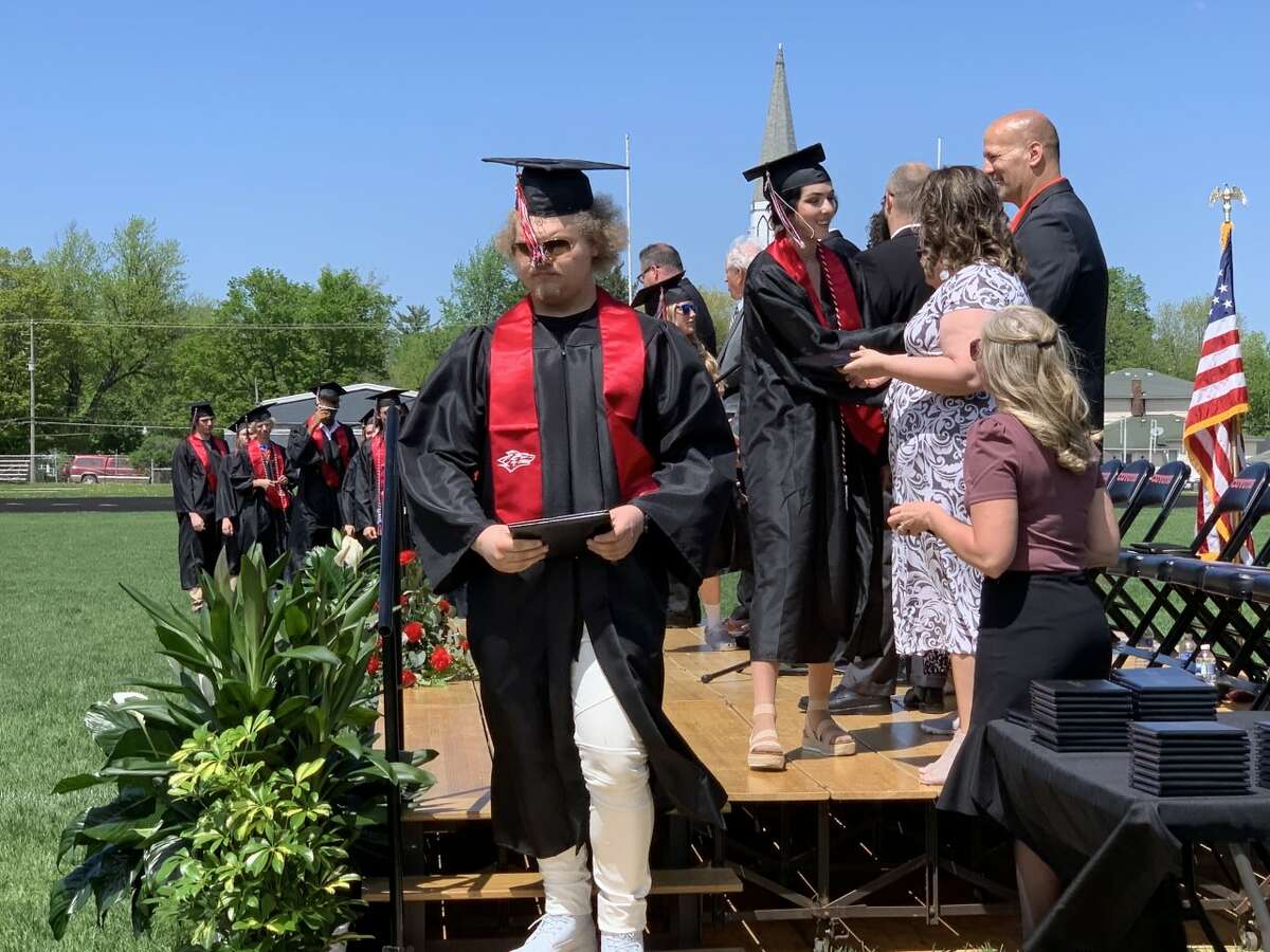 The Reed City High School 139th commencement ceremony was held on the RCHS football field Sunday, May 15, with 95 graduating seniors walking across the stage. RCHS Distinguished Alumnus Award winner, James G. George, class of 1963 was the keynote speaker.
