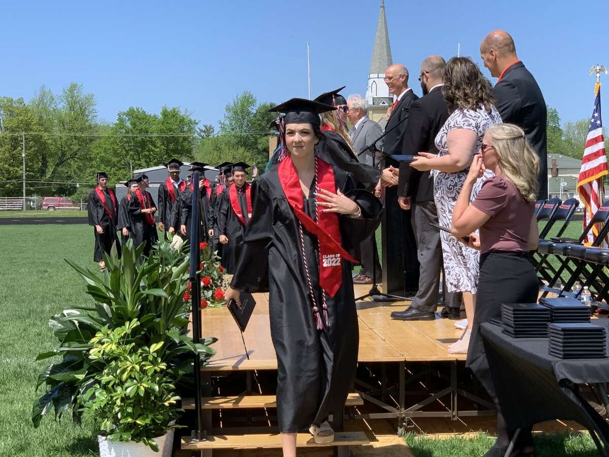 The Reed City High School 139th commencement ceremony was held on the RCHS football field Sunday, May 15, with 95 graduating seniors walking across the stage. RCHS Distinguished Alumnus Award winner, James G. George, class of 1963 was the keynote speaker.