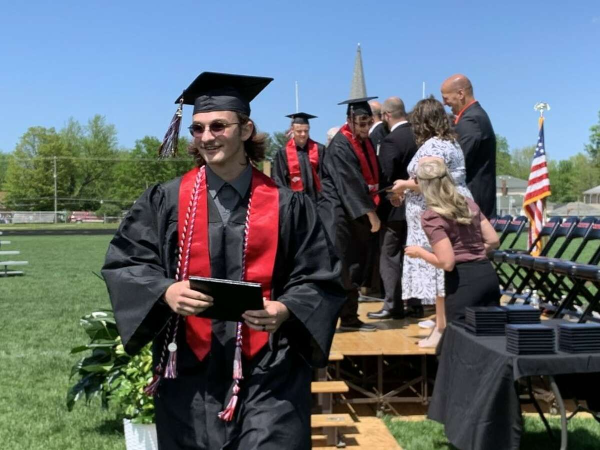 The Reed City High School 139th commencement ceremony was held on the RCHS football field Sunday, May 15, with 95 graduating seniors walking across the stage. RCHS Distinguished Alumnus Award winner, James G. George, class of 1963 was the keynote speaker.