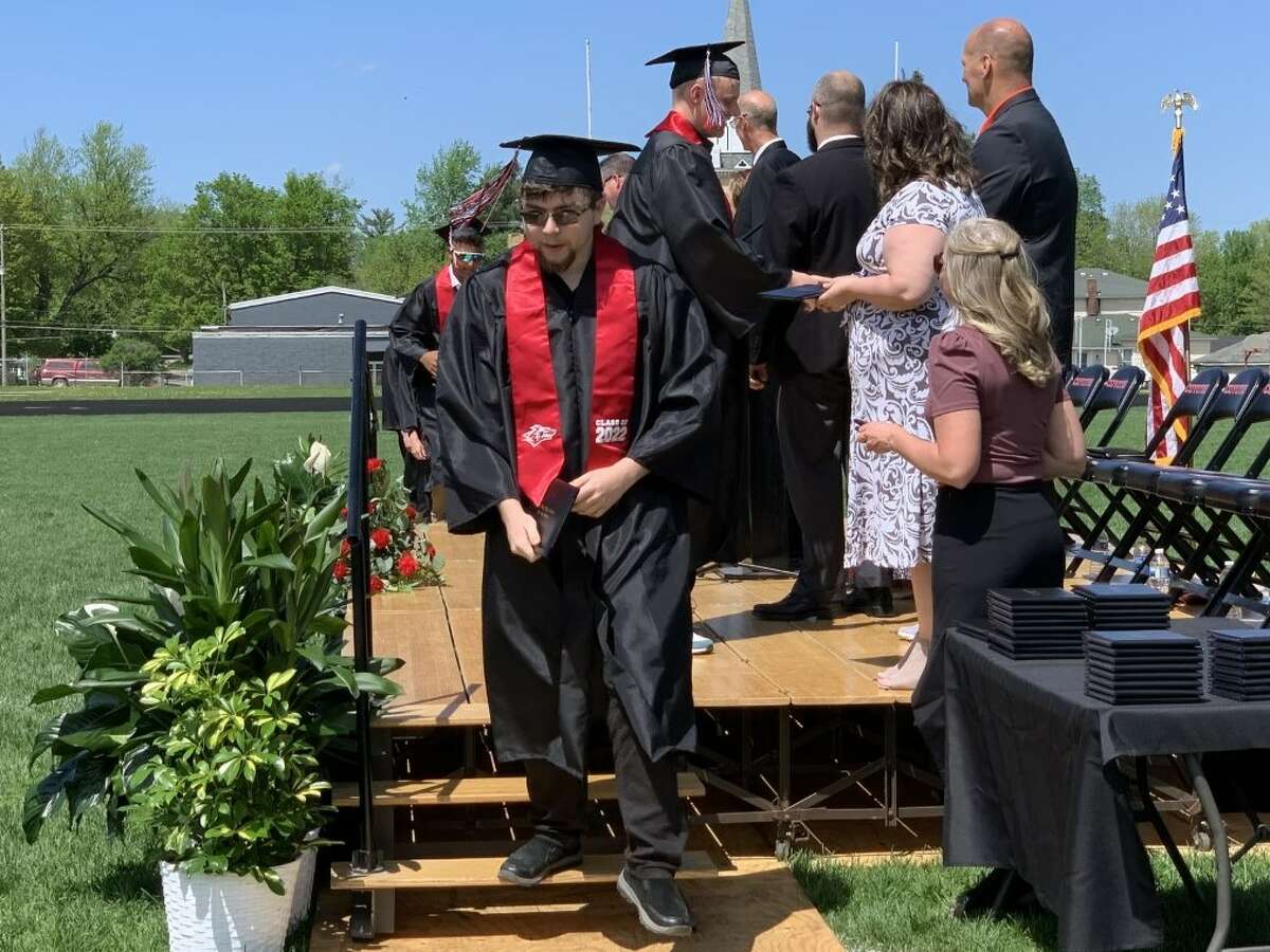 The Reed City High School 139th commencement ceremony was held on the RCHS football field Sunday, May 15, with 95 graduating seniors walking across the stage. RCHS Distinguished Alumnus Award winner, James G. George, class of 1963 was the keynote speaker.