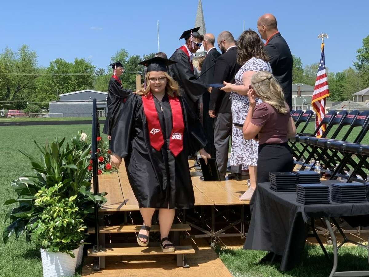 The Reed City High School 139th commencement ceremony was held on the RCHS football field Sunday, May 15, with 95 graduating seniors walking across the stage. RCHS Distinguished Alumnus Award winner, James G. George, class of 1963 was the keynote speaker.
