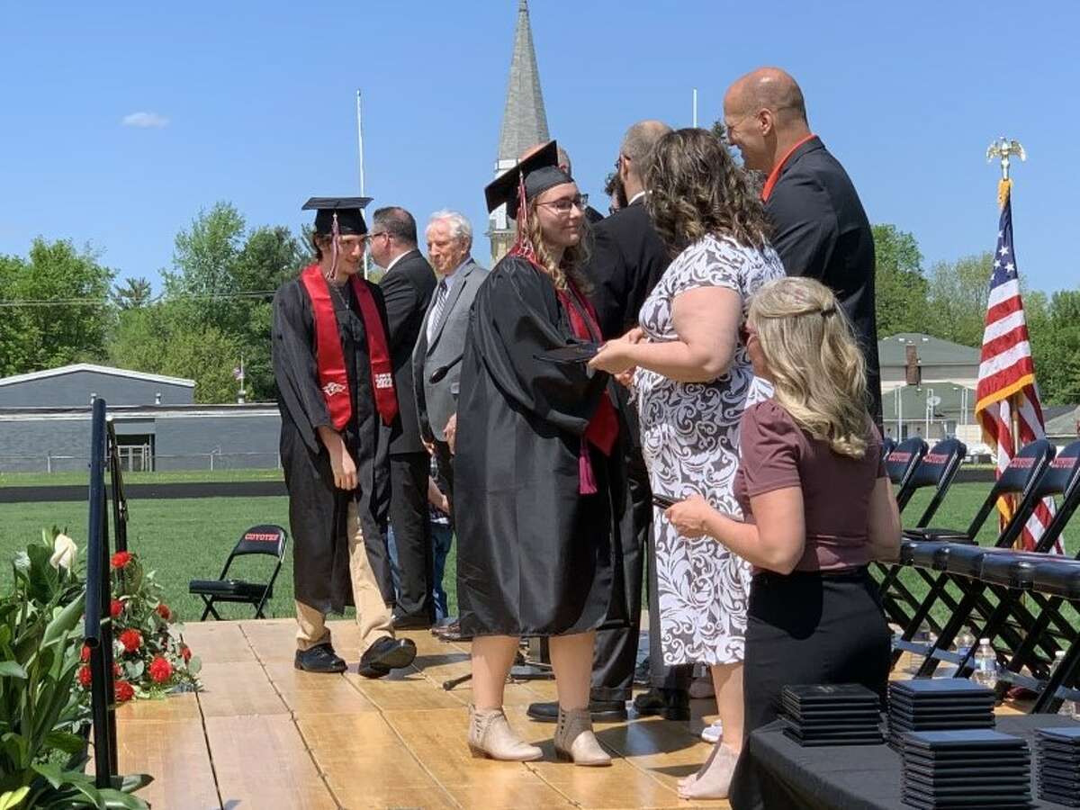 The Reed City High School 139th commencement ceremony was held on the RCHS football field Sunday, May 15, with 95 graduating seniors walking across the stage. RCHS Distinguished Alumnus Award winner, James G. George, class of 1963 was the keynote speaker.
