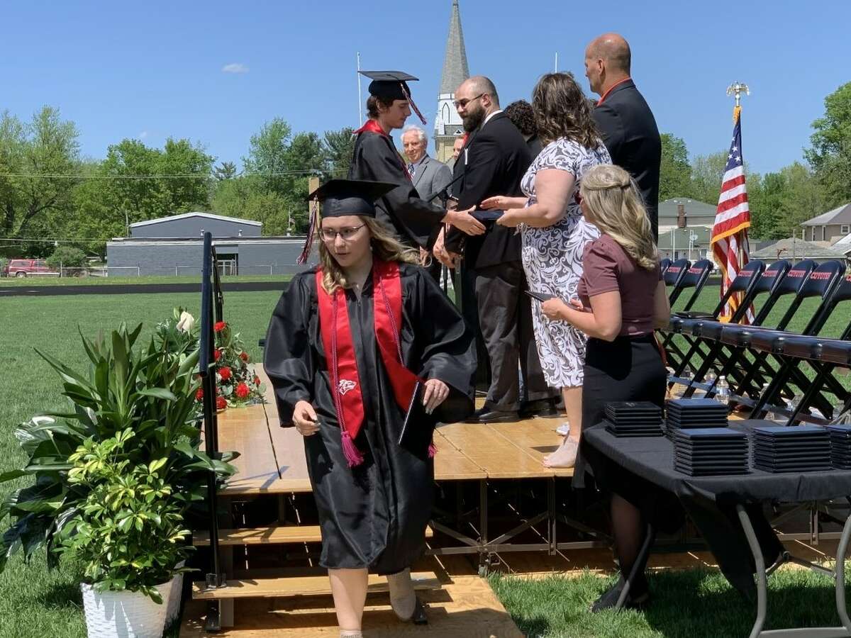 The Reed City High School 139th commencement ceremony was held on the RCHS football field Sunday, May 15, with 95 graduating seniors walking across the stage. RCHS Distinguished Alumnus Award winner, James G. George, class of 1963 was the keynote speaker.