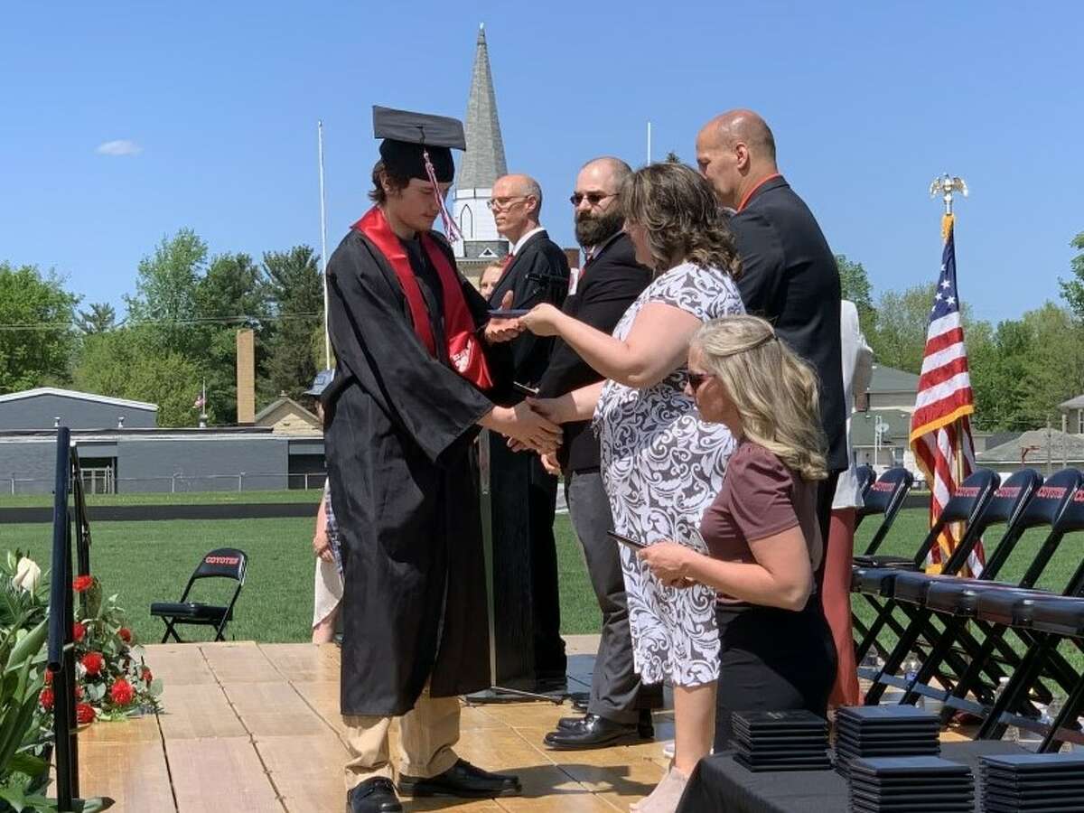 The Reed City High School 139th commencement ceremony was held on the RCHS football field Sunday, May 15, with 95 graduating seniors walking across the stage. RCHS Distinguished Alumnus Award winner, James G. George, class of 1963 was the keynote speaker.