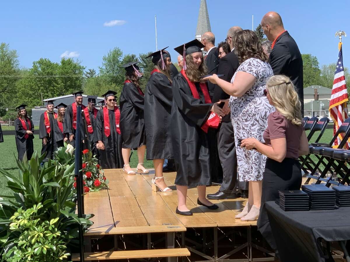 The Reed City High School 139th commencement ceremony was held on the RCHS football field Sunday, May 15, with 95 graduating seniors walking across the stage. RCHS Distinguished Alumnus Award winner, James G. George, class of 1963 was the keynote speaker.
