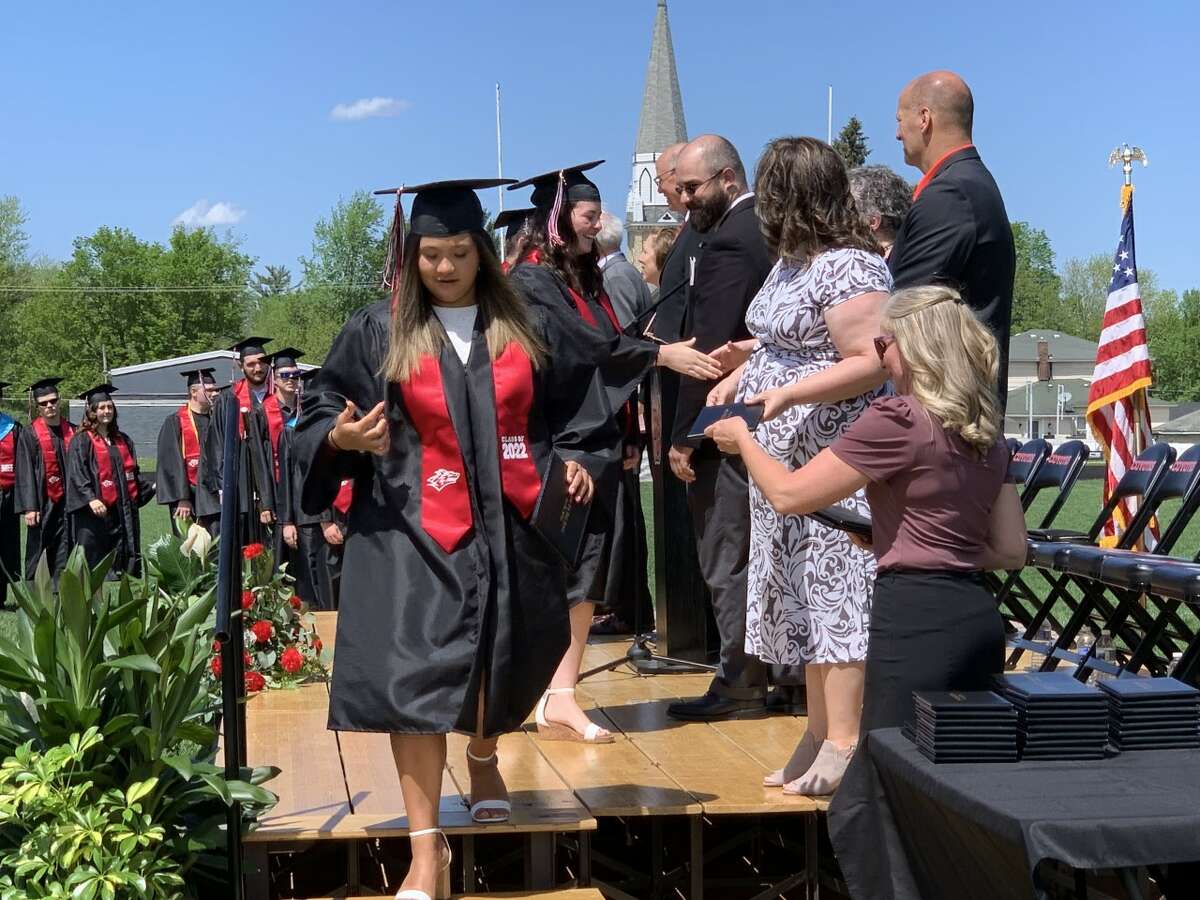 The Reed City High School 139th commencement ceremony was held on the RCHS football field Sunday, May 15, with 95 graduating seniors walking across the stage. RCHS Distinguished Alumnus Award winner, James G. George, class of 1963 was the keynote speaker.