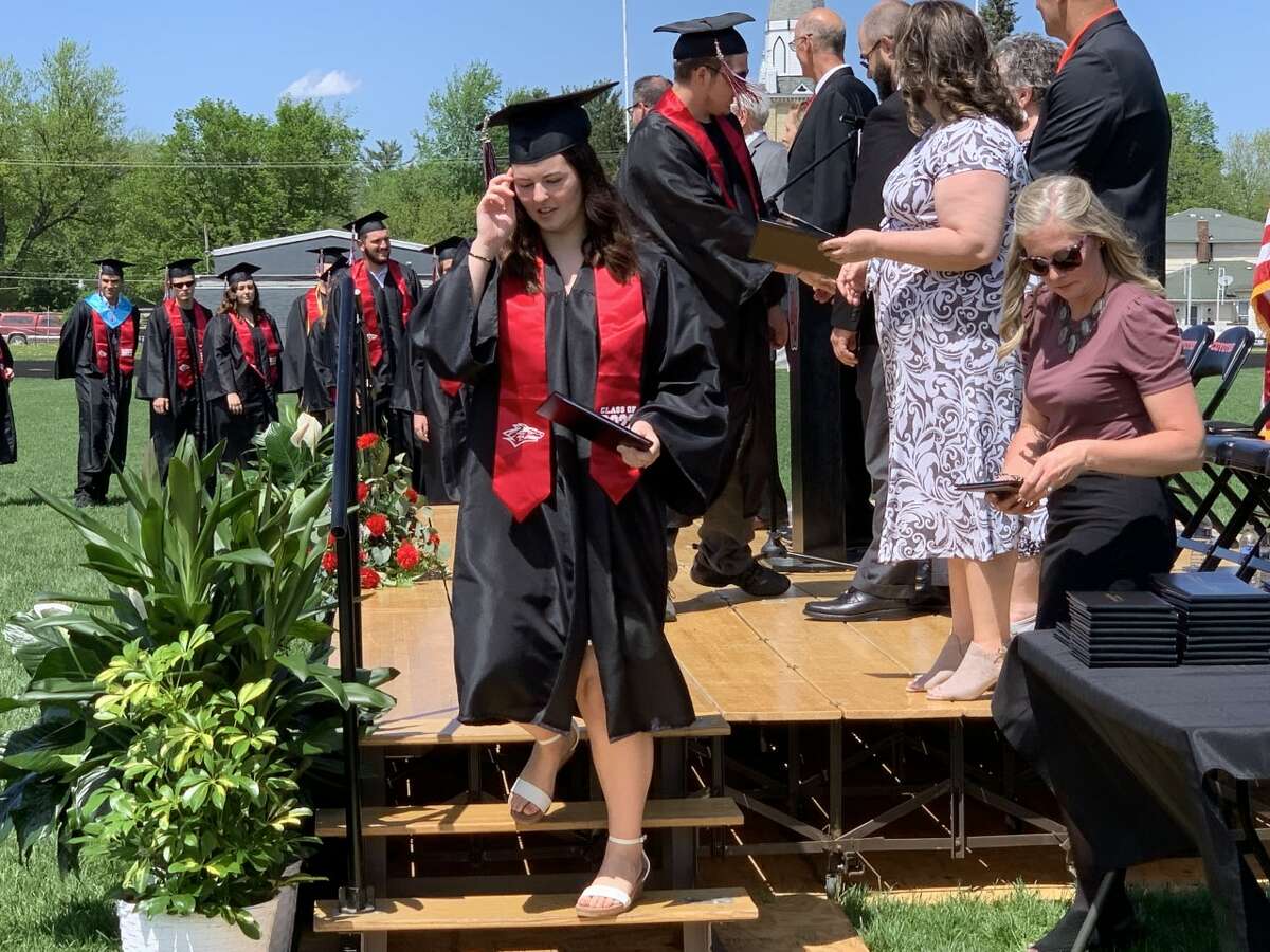 The Reed City High School 139th commencement ceremony was held on the RCHS football field Sunday, May 15, with 95 graduating seniors walking across the stage. RCHS Distinguished Alumnus Award winner, James G. George, class of 1963 was the keynote speaker.