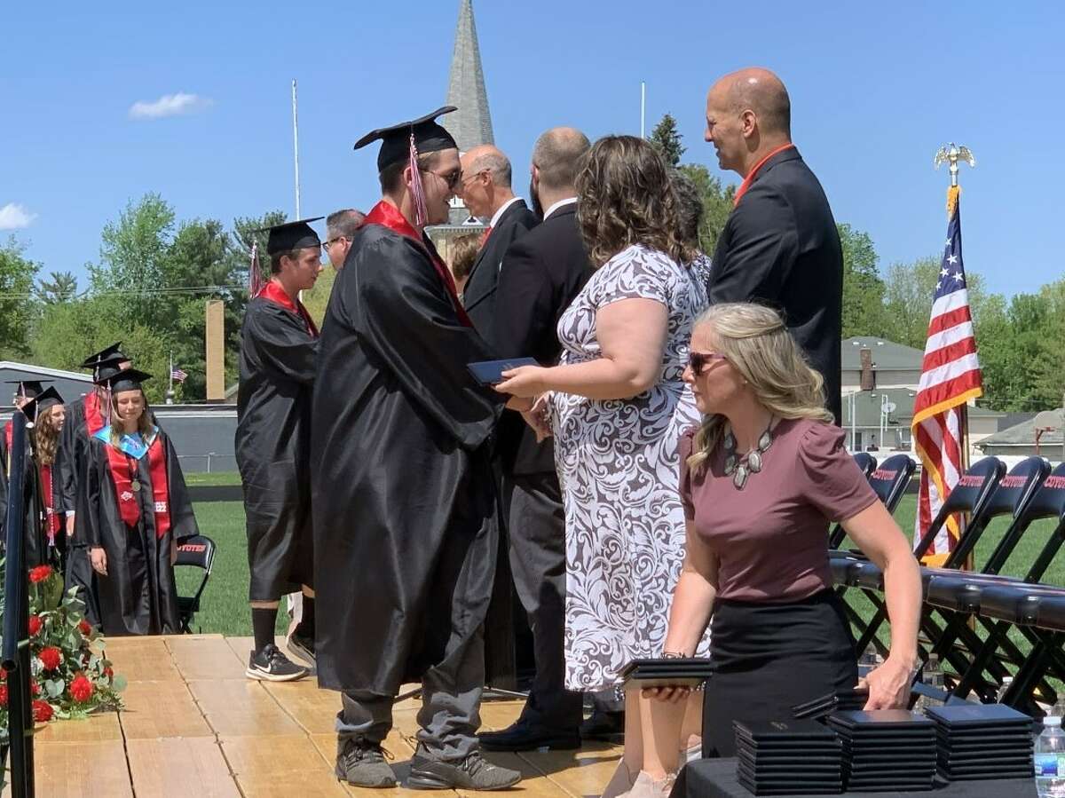 The Reed City High School 139th commencement ceremony was held on the RCHS football field Sunday, May 15, with 95 graduating seniors walking across the stage. RCHS Distinguished Alumnus Award winner, James G. George, class of 1963 was the keynote speaker.