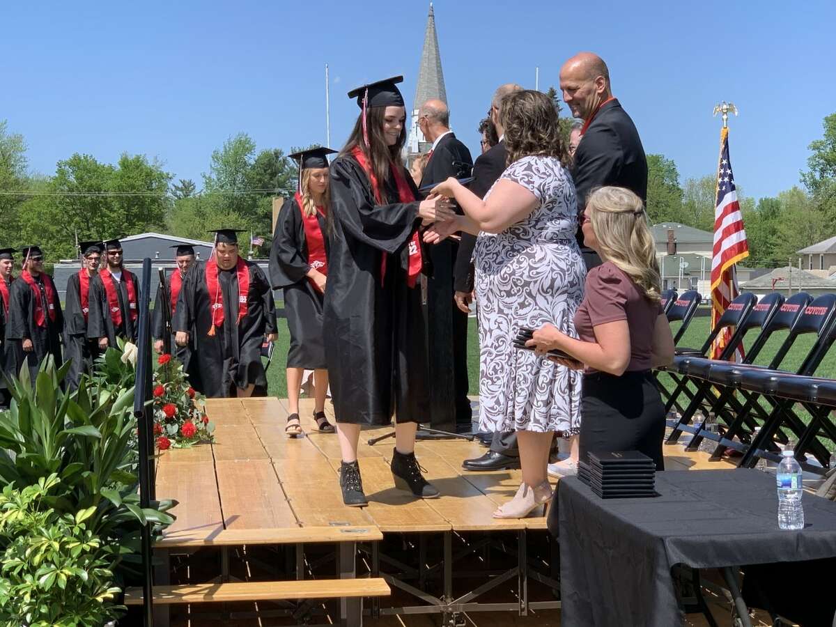 The Reed City High School 139th commencement ceremony was held on the RCHS football field Sunday, May 15, with 95 graduating seniors walking across the stage. RCHS Distinguished Alumnus Award winner, James G. George, class of 1963 was the keynote speaker.