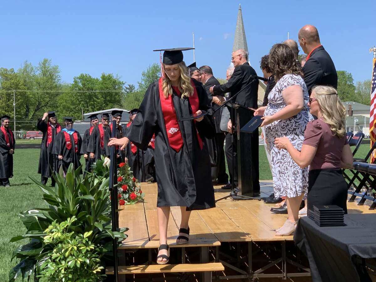 The Reed City High School 139th commencement ceremony was held on the RCHS football field Sunday, May 15, with 95 graduating seniors walking across the stage. RCHS Distinguished Alumnus Award winner, James G. George, class of 1963 was the keynote speaker.