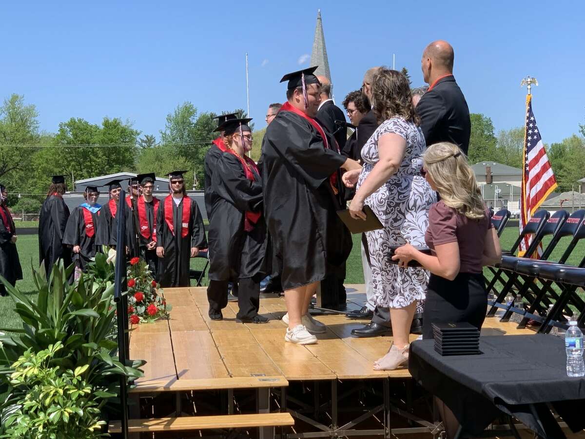 The Reed City High School 139th commencement ceremony was held on the RCHS football field Sunday, May 15, with 95 graduating seniors walking across the stage. RCHS Distinguished Alumnus Award winner, James G. George, class of 1963 was the keynote speaker.