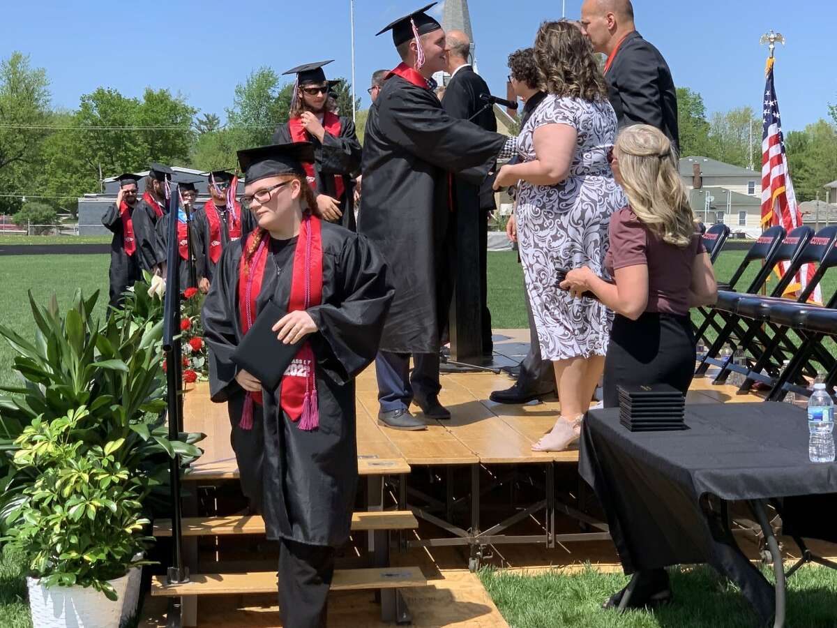 The Reed City High School 139th commencement ceremony was held on the RCHS football field Sunday, May 15, with 95 graduating seniors walking across the stage. RCHS Distinguished Alumnus Award winner, James G. George, class of 1963 was the keynote speaker.