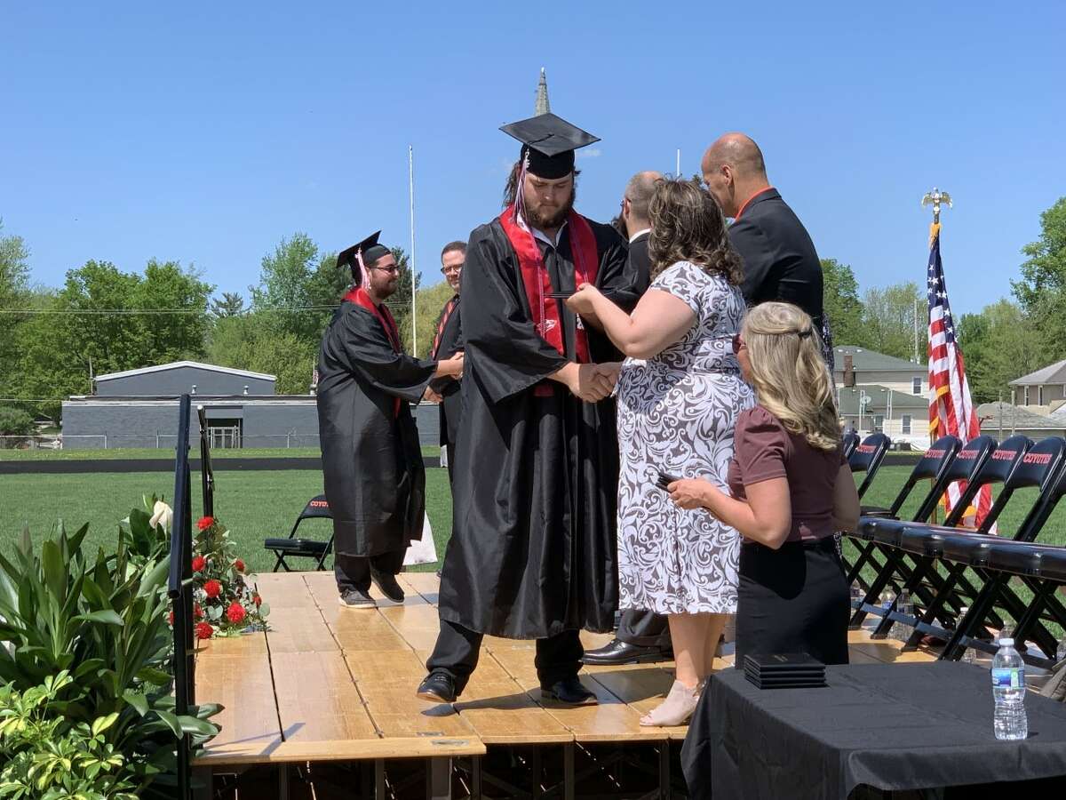 The Reed City High School 139th commencement ceremony was held on the RCHS football field Sunday, May 15, with 95 graduating seniors walking across the stage. RCHS Distinguished Alumnus Award winner, James G. George, class of 1963 was the keynote speaker.
