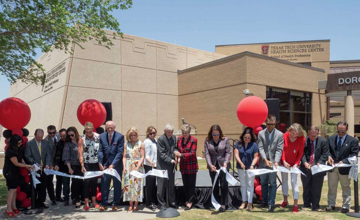 Guests and dignitaries cut the ribbon opening the new building 05/16/2022 for the newly completed Texas Tech University Health Sciences Center Physician Assistant building on Midland College campus. Tim Fischer/Reporter-Telegram