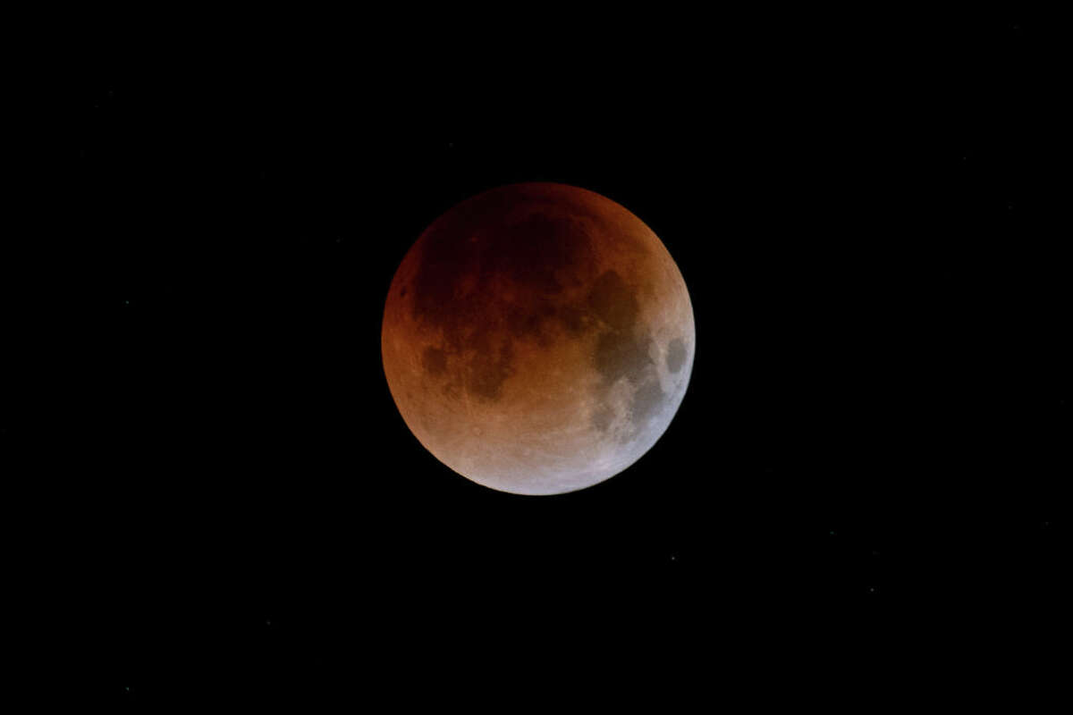 Tenerife, Spain: The blood moon is seen during a total lunar eclipse.