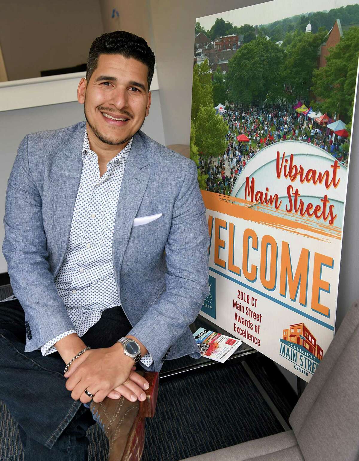 Lazaro Chavez, 38, of Danbury, is Danbury CityCenter's new leader. He's a Dominican and Cuban American who served in the Navy and is a former ballroom dance instructor. He's trying to attract more people downtown with various events and serve as a “connecting hub” for downtown businesses to the city and other groups.