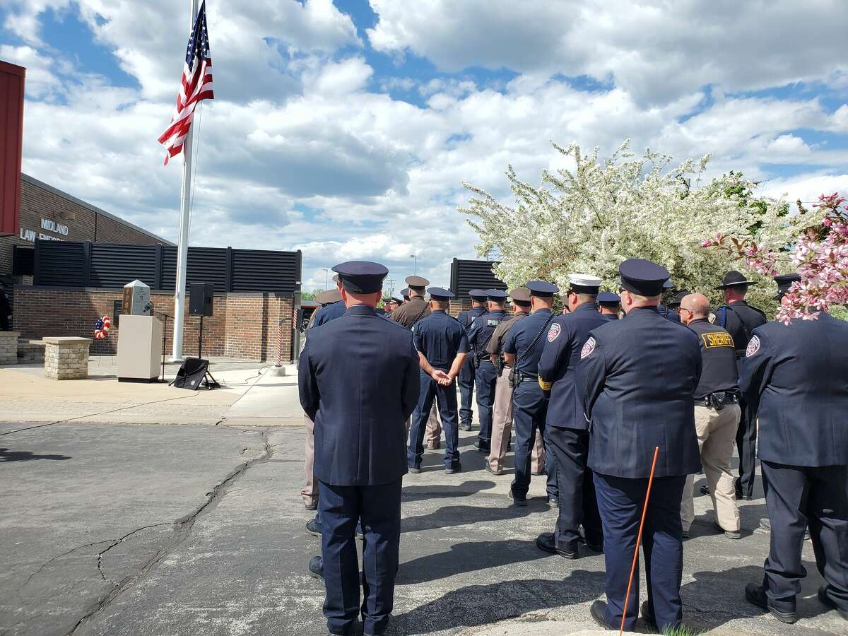 Midland area law enforcement pay tribute to their fallen peers on May 16, 2022 at the Midland Law Enforcement Center.