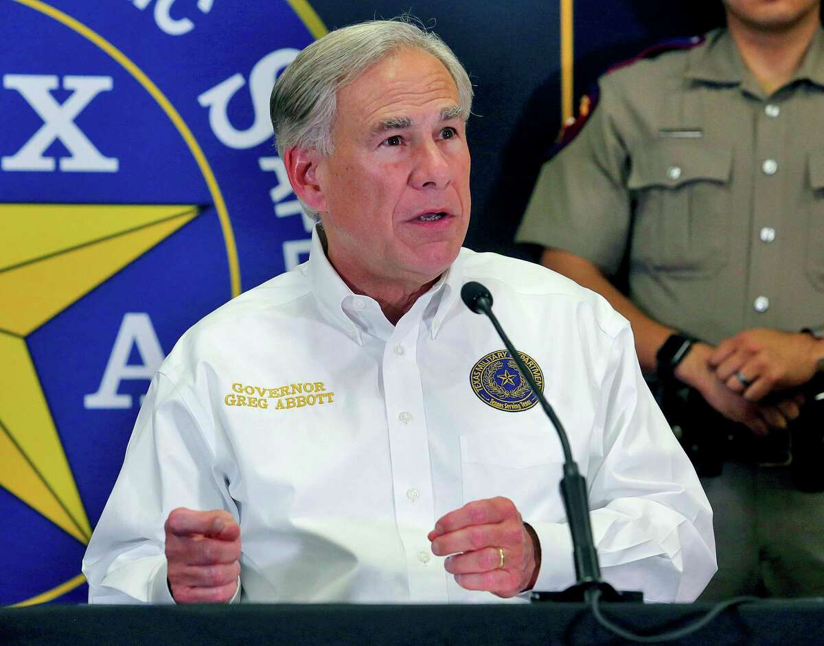 Texas Gov. Greg Abbott speaks during a news conference April 6, 2022, in Weslaco, Texas. Forty years after the U.S. Supreme Court upheld the right to a public education for all students regardless of legal status, Abbott says that decision is a longstanding precedent worth challenging. The Republican is raising the idea of Texas mounting a renewed challenge over school funding for children living in the U.S. without legal authorization.