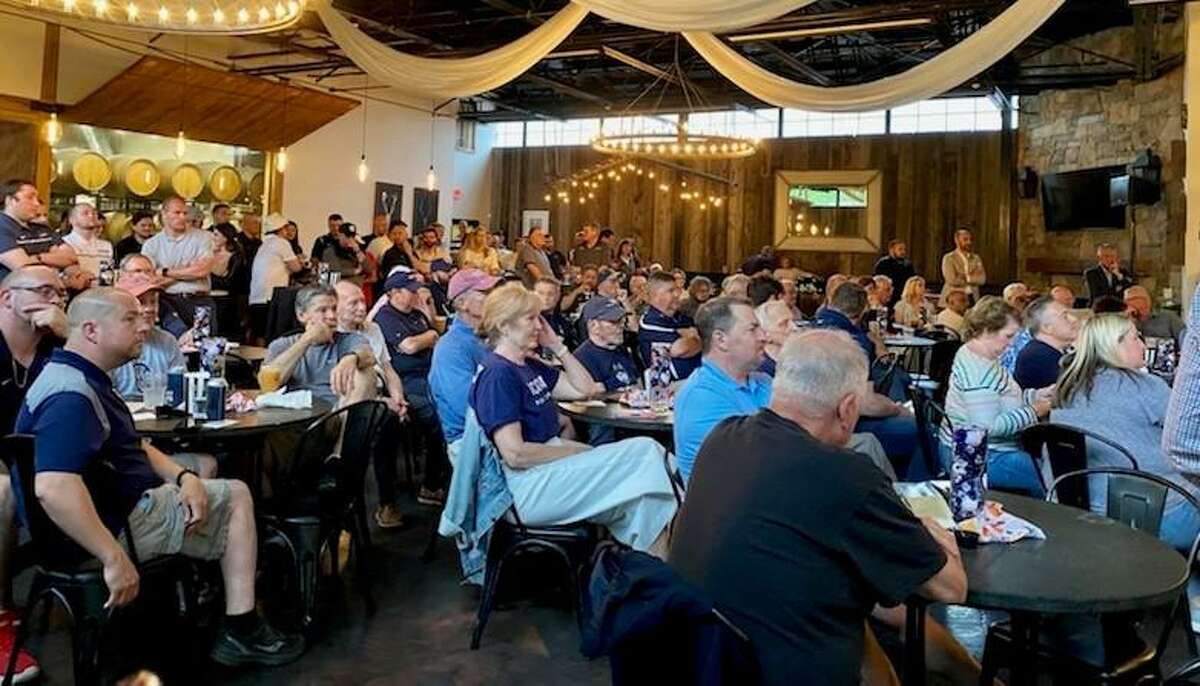 The scene at the UConn Coaches Road Show at Kinsmen Brewing Company in Southington Monday night.