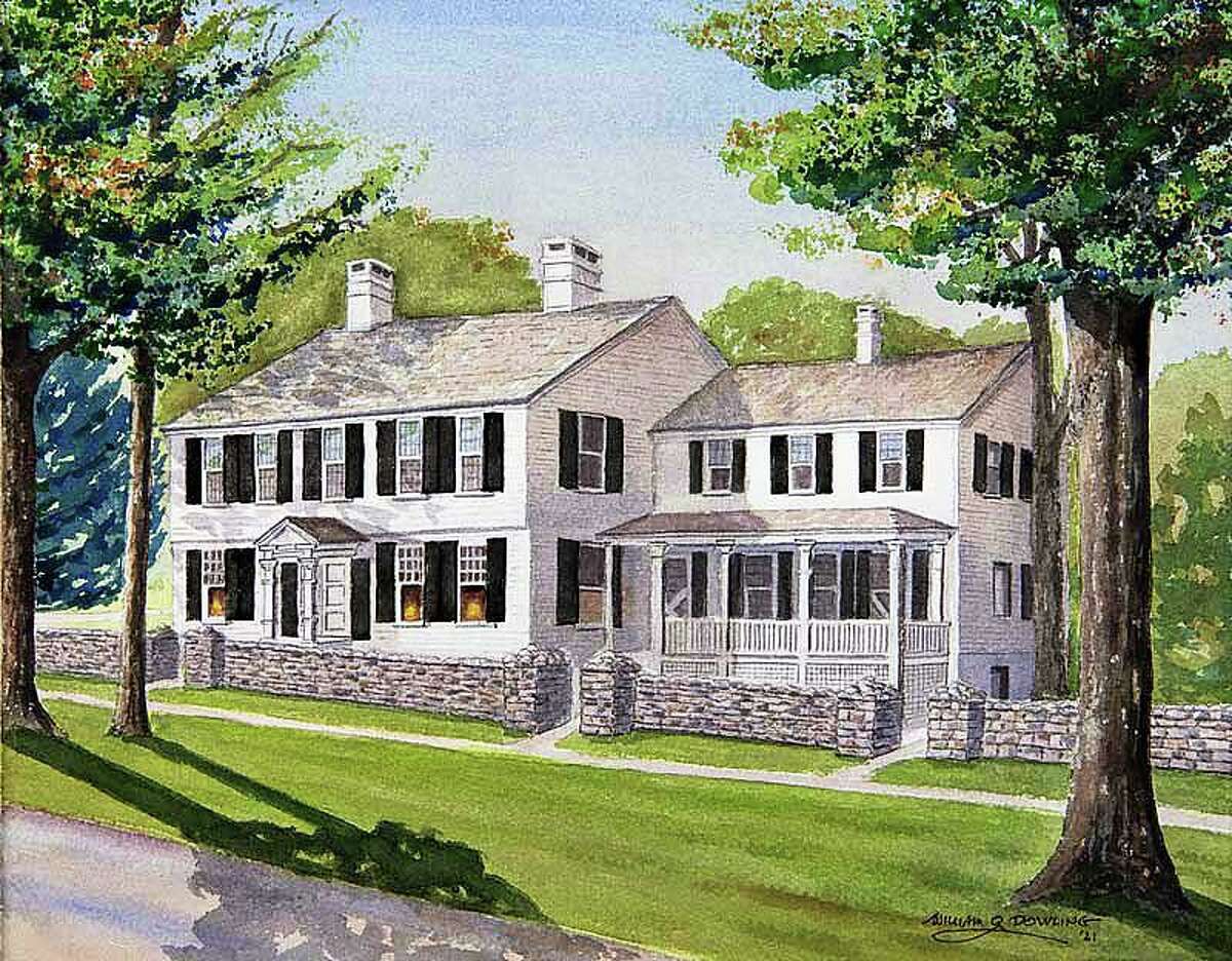 A watercolor rendering of the finished General’s Residence.