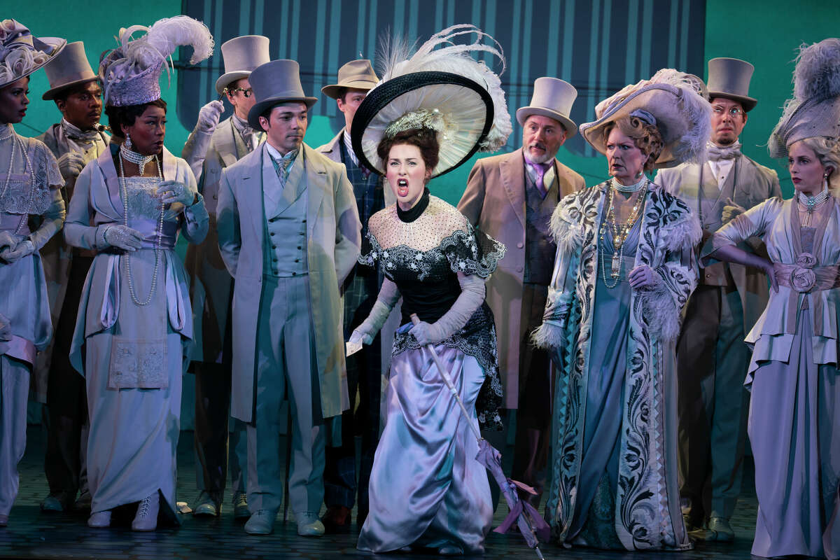 Shereen Ahmed, center, stars as Eliza Doolittle in Lincoln Center Theater's touring production of Lerner & Loewe’s "My Fair Lady," running at Proctors in Schenectady through May 22.