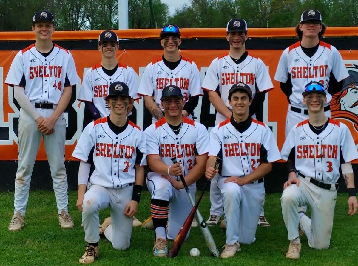 Shelton defeated East Haven 15-4 on Senior Night. Coach Scott Gura’s Gaels are 10-7. Seniors honored were (front row) Ryan Hafale, Billy McGuire, captain Joe Ciccone and Dylan Camp; (second row) Ryan Blakeslee, Drew Hafale, Shane Santiago, Ben Cicale and captain Roy Lenhard.